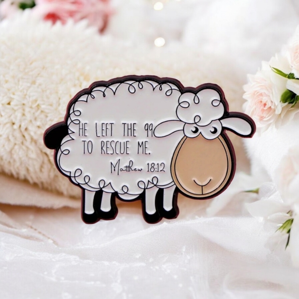 Zinc Alloy Cartoon Sheep Enamel Pin, Christian Faith Jesus Brooch‎